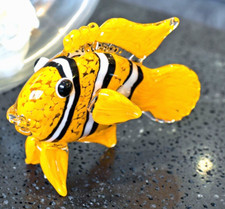 Glass Clownfish Sculpture Nautical Marine Ornament