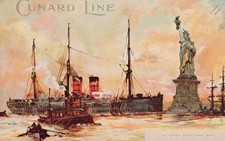 CUNARD LINE Arrival at New