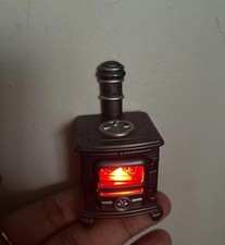 Sylvanian Families Light Up Log Burner Living Room Fireplace fully working