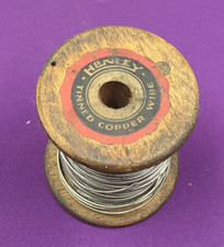 Vintage Henley Tinned Copper Wire on Wooden Roll