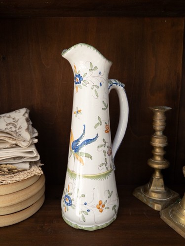 Vintage french faience jug - french,