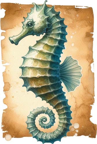 Colourful seahorse wall art - colourful,