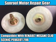 1x SUNROOF MOTOR REPAIR GEAR FOR RENAULT MEGANE CLIO SCENIC PEUGEOT 206 W/ SHAFT