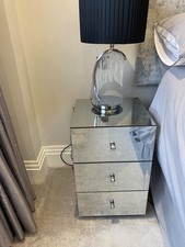 Glass Mirrored Bedside Tables