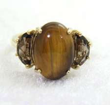 9ct Gold Tigers Eye Smoky