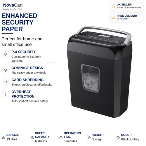 Cross cut shredder 6 - cross,