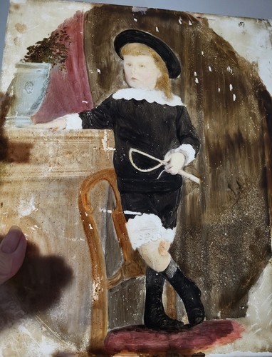Antique painting glass - antique,