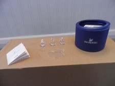 Swarovski Crystal Penguin Figurines (3) On "Antarctica" Ice Floe 209588 - Boxed