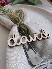 Wooden Personalised Table Name Places Wooden Gift Tag Novelty Name Tag