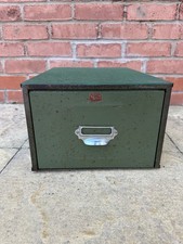 Veteran Series Vintage Green Metal Index Filing Drawer Cabinet 