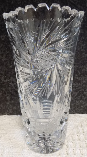 Cut lead crystal vase pinwheel - lead,