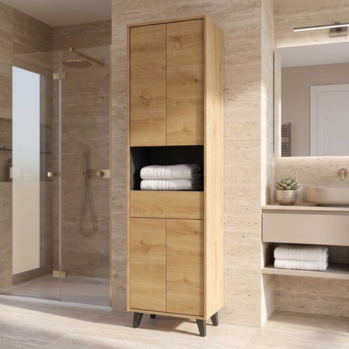 Bathroom cabinet tall storage - bathroom,