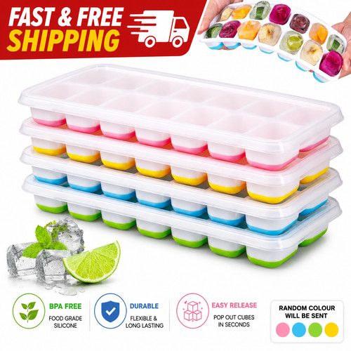 Silicone ice cube tray with - ice,