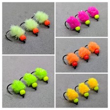 3 x Mini Egg Flies, Micro UV Egg Fly Choice of 15 Colours Size 14 Barbless