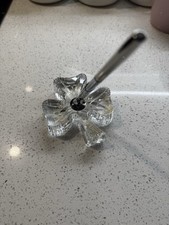 Vintage Waterford Crystal Clear Shamrock Lucky Desk Set Pen Holder