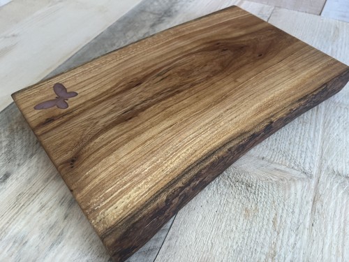 Resin butterfly live edge - edge, elm