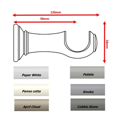 Wood curtain pole bracket 28mm - wood,