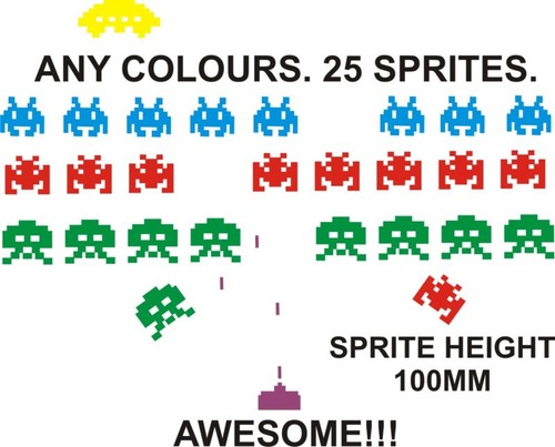 Space invaders retro cool - space, wall