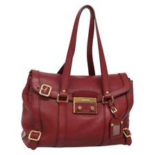 PRADA Tote Bag Leather Red