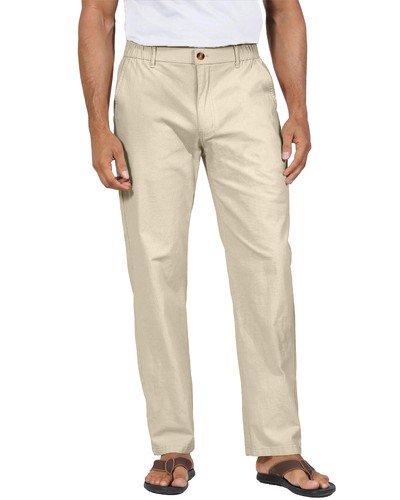 Men linen cotton trousers - men's,