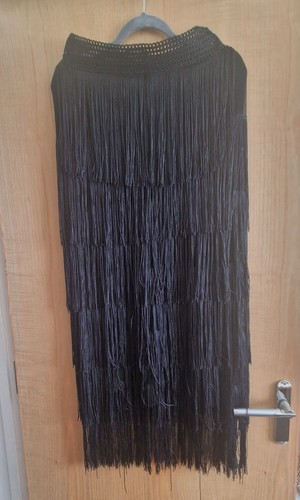 Zara black fringe skirt size - black,