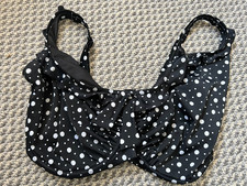 POUR MOI Black & White Spot Underwired Frill Bikini Top - Size 36J
