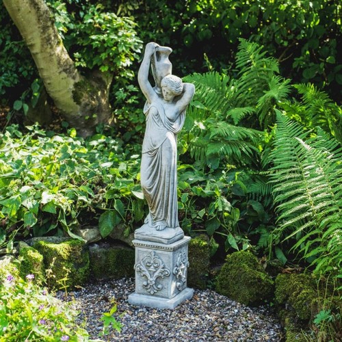 Classic stone cast girl statue - classic,