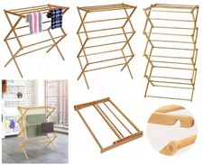 Bamboo wooden clothes airer - wooden,