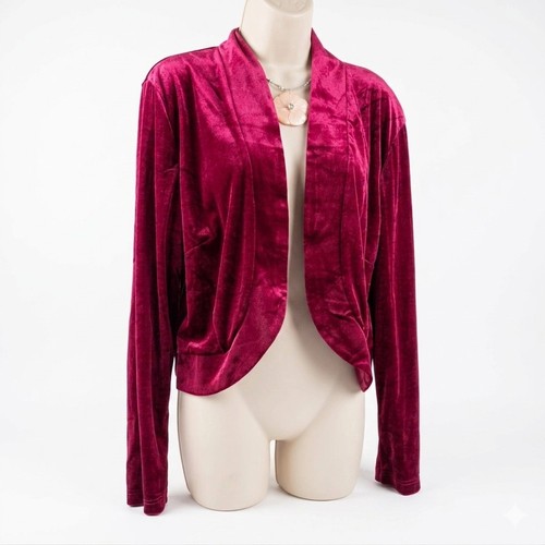 Burgundy velvet cropped - cropped, bolero