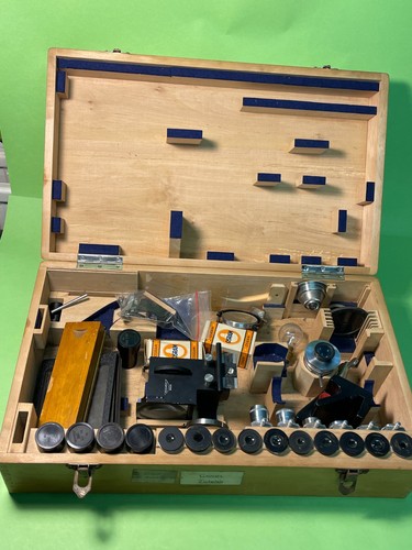 Old box microscope accessories - old,