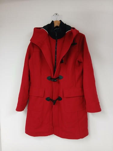 Ladies red duffle - duffle, coat