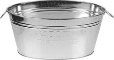 25L GALVANISED STEEL ICE BUCKET PARTY PICNIC TUB BEVERAGE DRINK BEER COOLER WINE