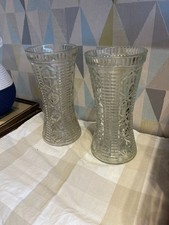 2 x Clear Pressed Glass