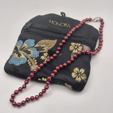 Honora Cranberry Red Cultured Pearl Necklace With Sterling Silver Clasp QVC