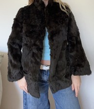 Womens Genuine Rabbit Hair Fur Coat 
