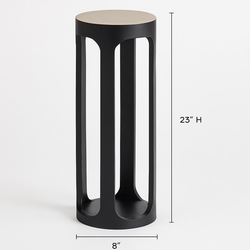 Walnut wooden side table - wooden, small