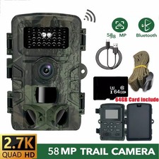 58MP Wildlife Hunting Camera 1800P HD Game Outdoor Night Vision Motion Trail Cam