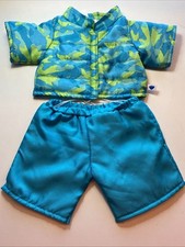 Build a Bear Blue Camo Snow Suit Ski Wear Padded Coat Trousers Outfit Clothes