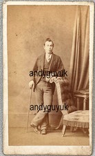 CDV POCKLINGTON COLLECTION THIRSK CLARKE MAN STICK YORKSHIRE ANTIQUE PHOTO