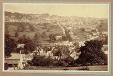 View over Matlock, Derbyshire.  Large 1880s albumen photograph