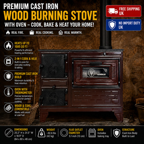 Cast iron wood burning - burning, stove