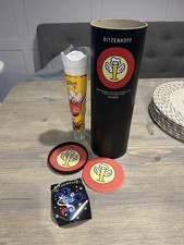 Vintage Ritzenhoff Art Beer Glass & Coasters Auge 1010087 Germany With Box 2003