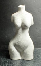 Satin Cream Ceramic 22cm Naked / Nude Female Body Ornament / Vase / Figurine.