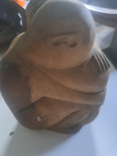 Vintage carved wood weeping - wood,
