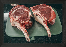 raw beef rib eye steak Framed