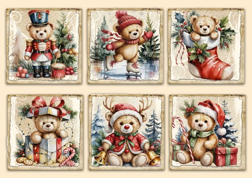 Christmas teddy card - teddy,