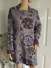 Nomads beige floral thigh length coat pockets size 10 bnwt boho