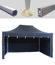 MCD Pop 40mm Black Commercial Gazebo 3m x 4.5m Easy Up Pop Up With Sides