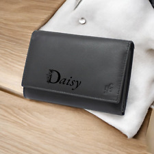 Personalised Custom Engraved Starhide Women Luxury Leather Compact Trifold Purse
