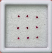 Ruby 1.0 mm – 9 pcs Natural Calibrated Round Melee Gemstones
